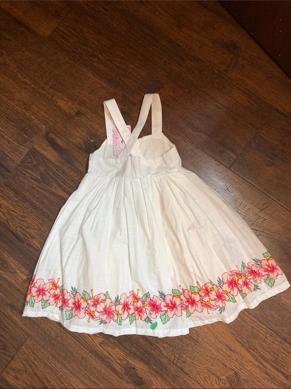 Tommy Bahama White Sundress with Pink Floral Border
